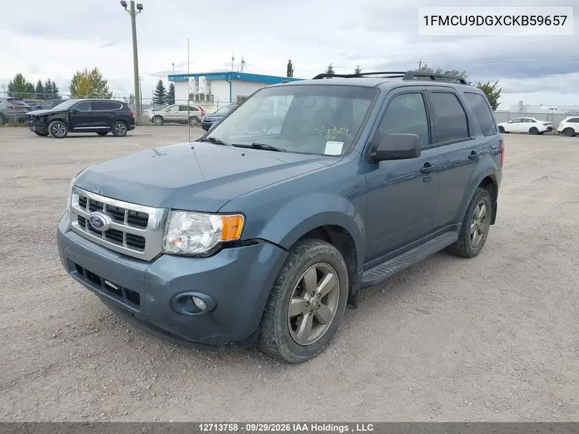 2012 FORD ESCAPE VIN 1FMCU9DGXCKB59657 — фото 2