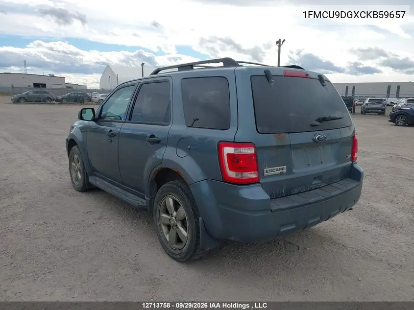 2012 FORD ESCAPE VIN 1FMCU9DGXCKB59657 — фото 3