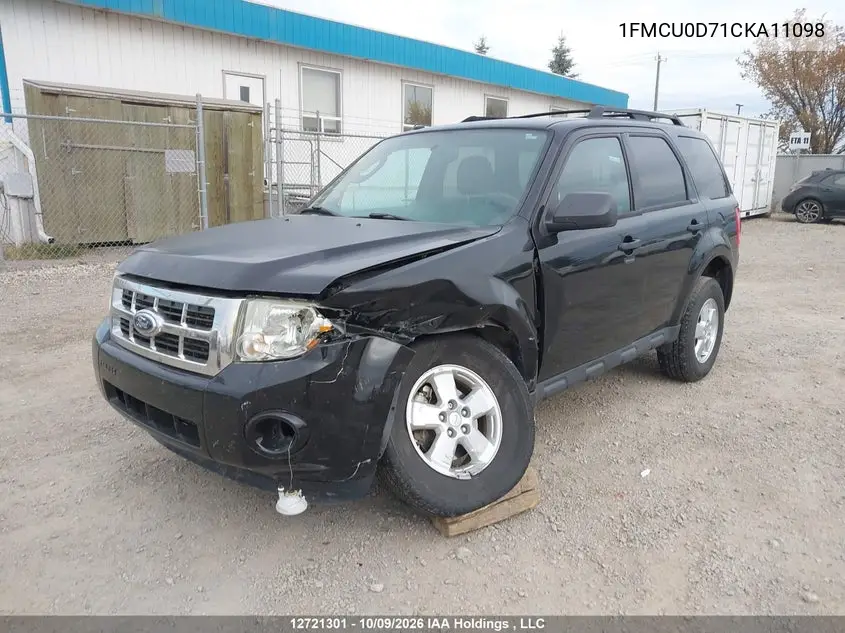 2012 FORD ESCAPE VIN 1FMCU0D71CKA11098 — фото 2