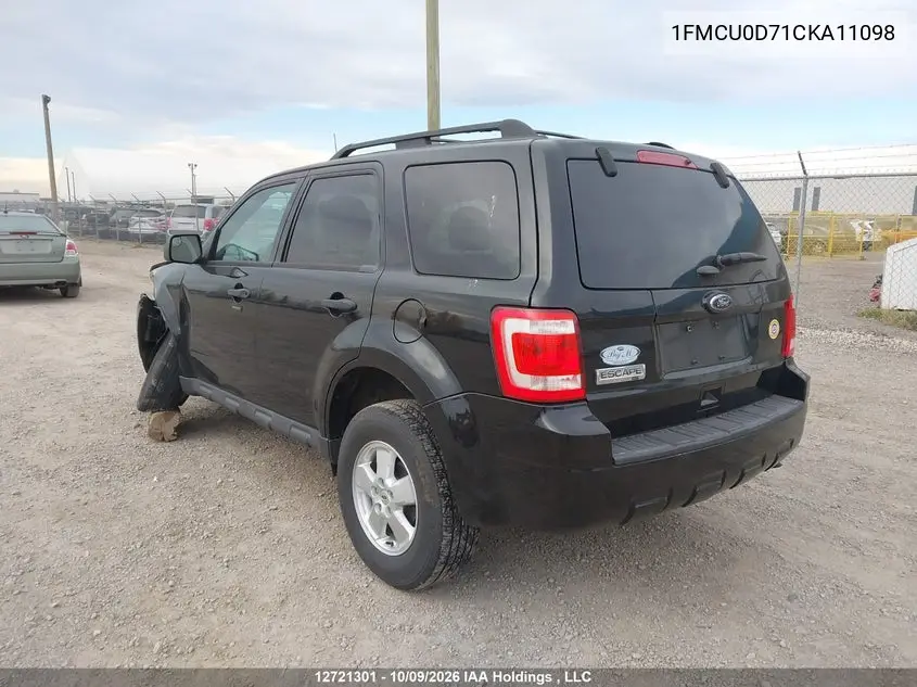 2012 FORD ESCAPE VIN 1FMCU0D71CKA11098 — фото 3