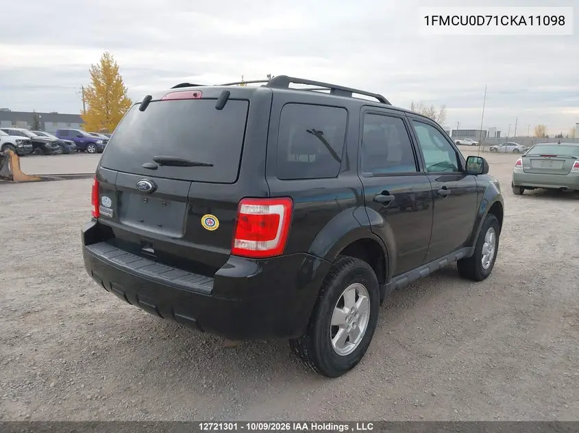 2012 FORD ESCAPE VIN 1FMCU0D71CKA11098 — фото 4