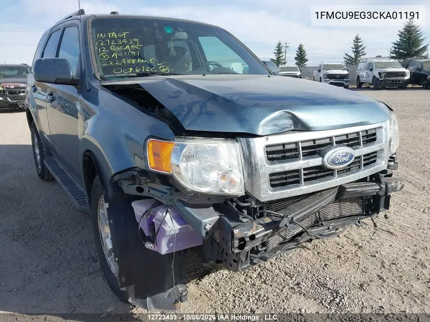 2012 FORD ESCAPE VIN 1FMCU9EG3CKA01191 — фото 6