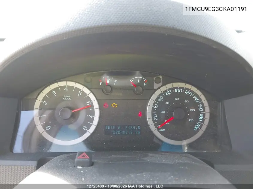 2012 FORD ESCAPE VIN 1FMCU9EG3CKA01191 — фото 7