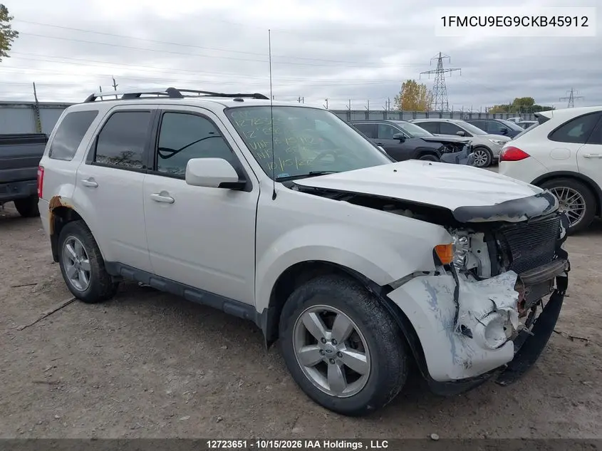 FORD ESCAPE 2012, VIN 1FMCU9EG9CKB45912