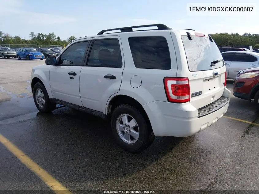 2012 FORD ESCAPE VIN 1FMCU0DGXCKC00607 — фото 3