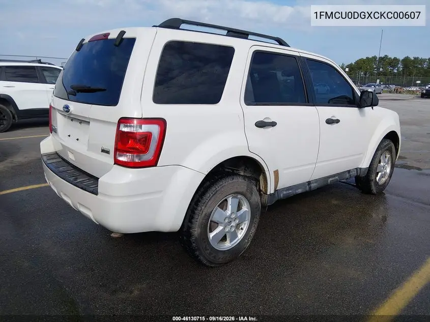 2012 FORD ESCAPE VIN 1FMCU0DGXCKC00607 — фото 4