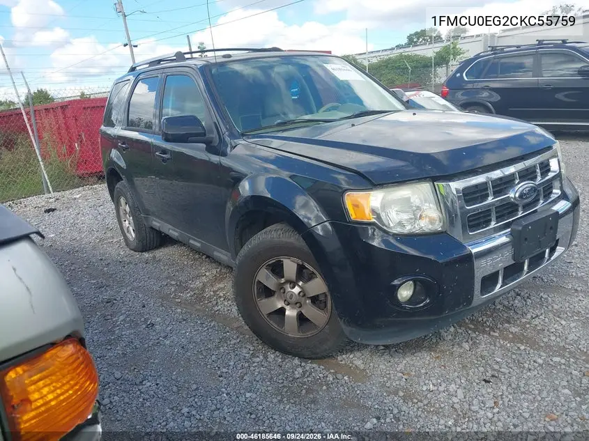 FORD ESCAPE 2012, VIN 1FMCU0EG2CKC55759