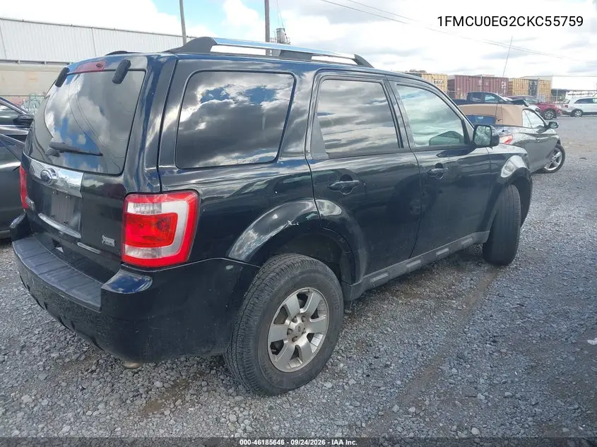 2012 FORD ESCAPE VIN 1FMCU0EG2CKC55759 — фото 4