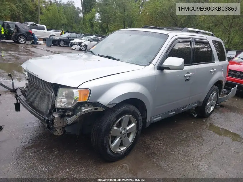 2012 FORD ESCAPE VIN 1FMCU9EG0CKB03869 — фото 2