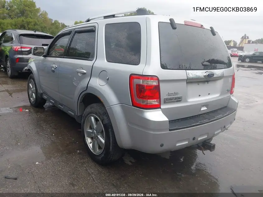 2012 FORD ESCAPE VIN 1FMCU9EG0CKB03869 — фото 3