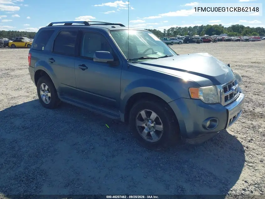 FORD ESCAPE 2012, VIN 1FMCU0EG1CKB62148