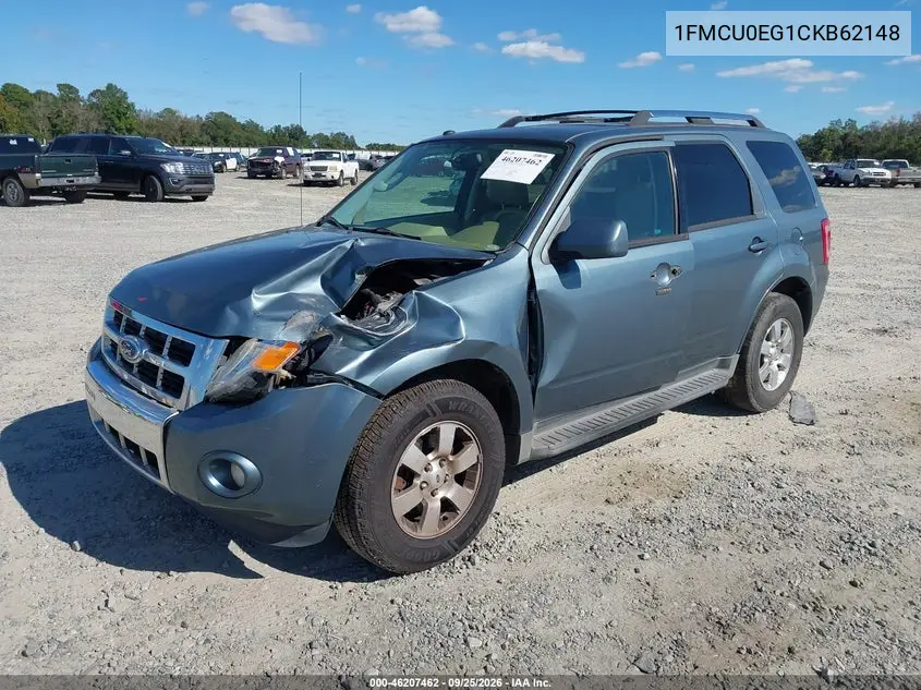 2012 FORD ESCAPE VIN 1FMCU0EG1CKB62148 — фото 2