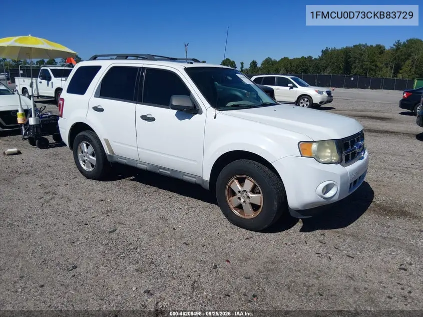 FORD ESCAPE 2012, VIN 1FMCU0D73CKB83729