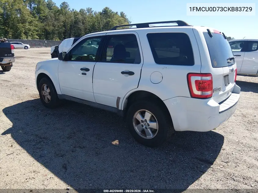 2012 FORD ESCAPE VIN 1FMCU0D73CKB83729 — фото 3