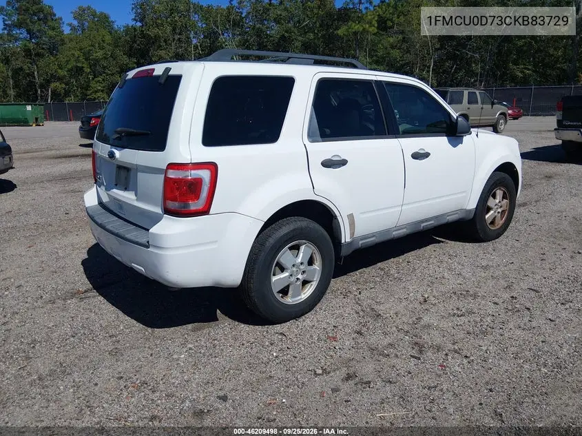 2012 FORD ESCAPE VIN 1FMCU0D73CKB83729 — фото 4