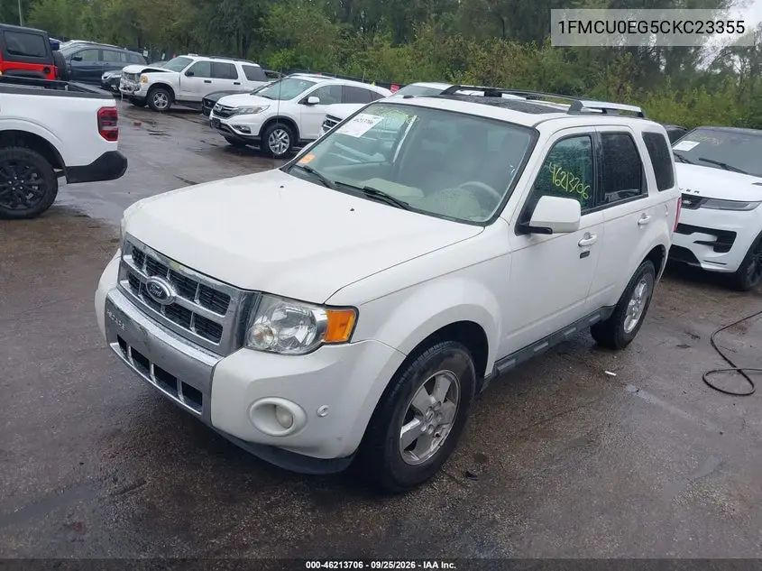 2012 FORD ESCAPE VIN 1FMCU0EG5CKC23355 — фото 2