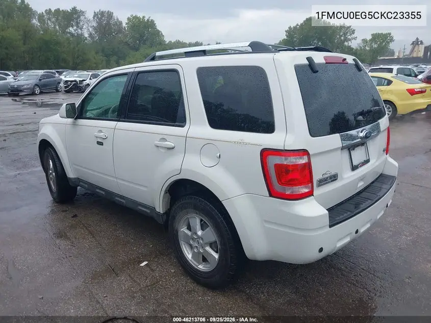 2012 FORD ESCAPE VIN 1FMCU0EG5CKC23355 — фото 3