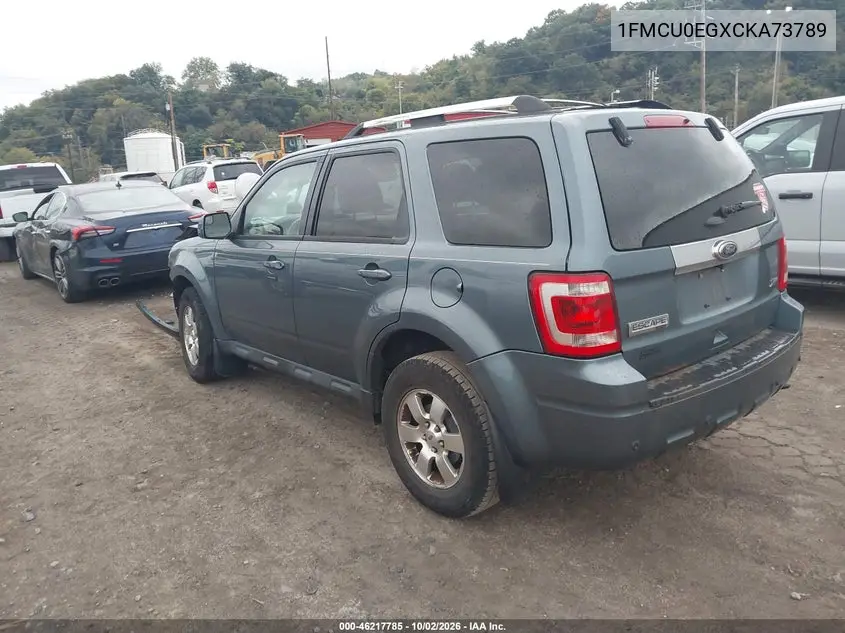 2012 FORD ESCAPE VIN 1FMCU0EGXCKA73789 — фото 3