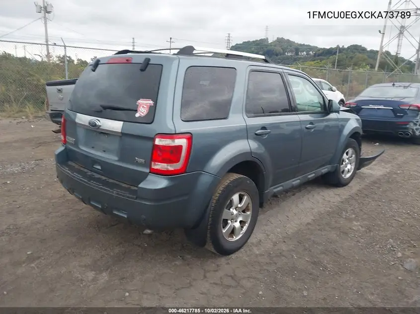 2012 FORD ESCAPE VIN 1FMCU0EGXCKA73789 — фото 4