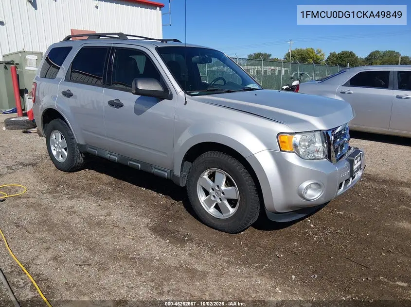 FORD ESCAPE 2012, VIN 1FMCU0DG1CKA49849