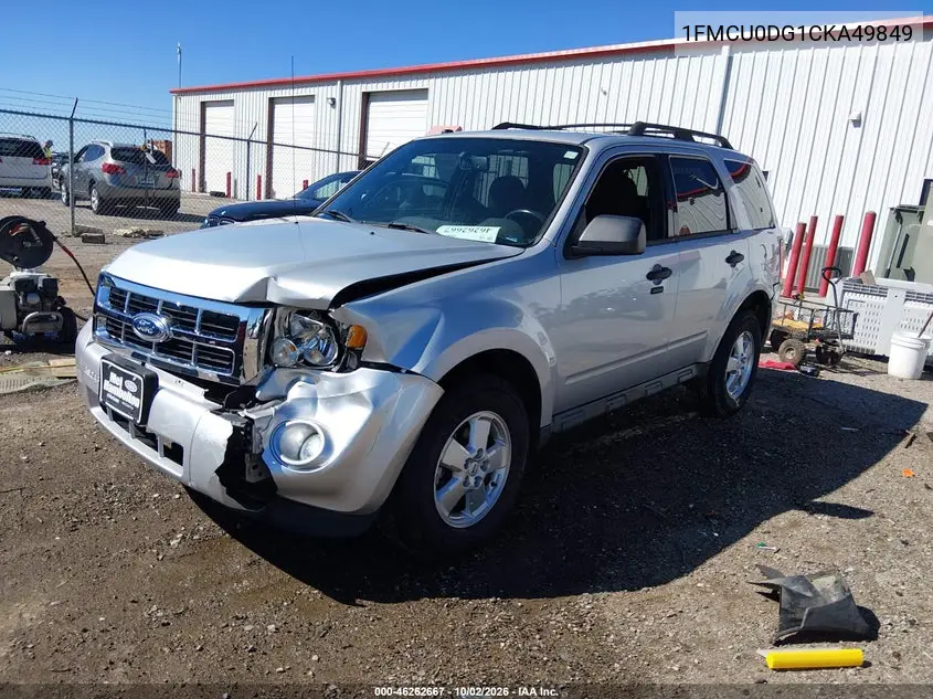 2012 FORD ESCAPE VIN 1FMCU0DG1CKA49849 — фото 2