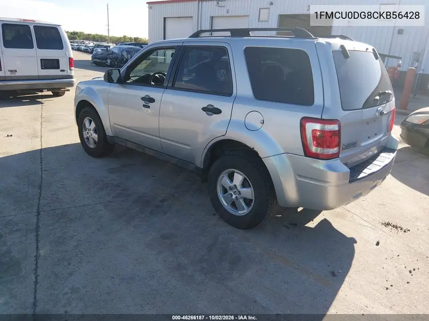 2012 FORD ESCAPE VIN 1FMCU0DG8CKB56428 — фото 3