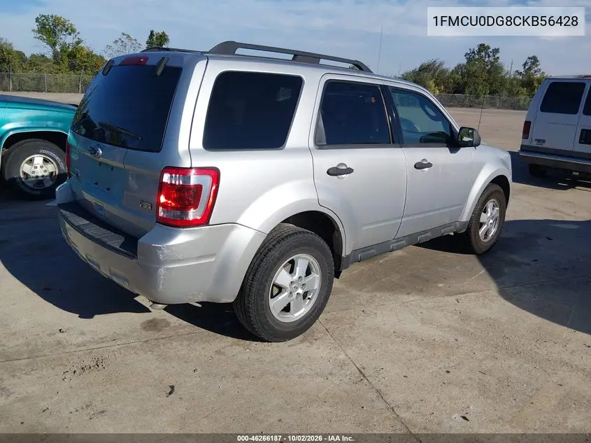 2012 FORD ESCAPE VIN 1FMCU0DG8CKB56428 — фото 4