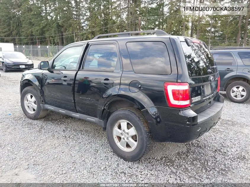 2012 FORD ESCAPE VIN 1FMCU0D70CKA38597 — фото 3