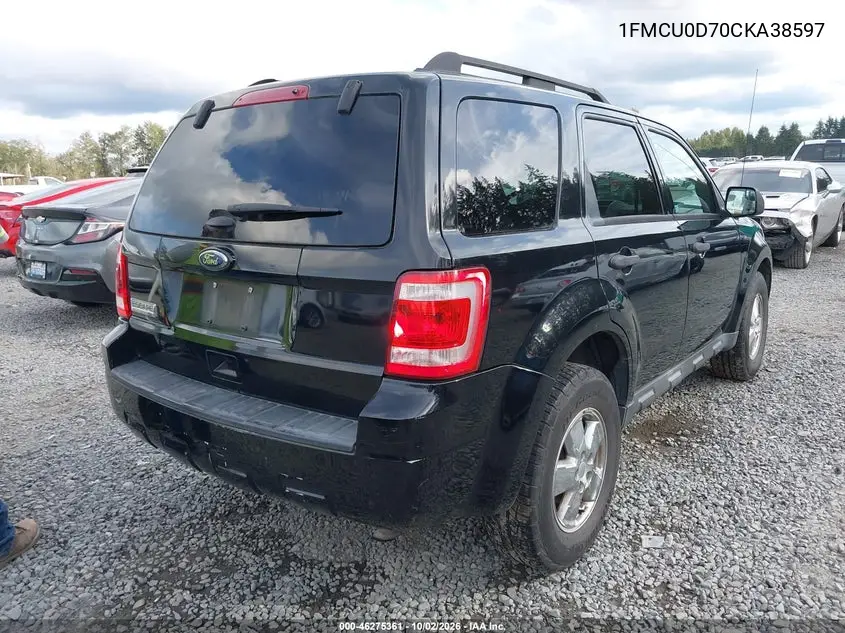2012 FORD ESCAPE VIN 1FMCU0D70CKA38597 — фото 4