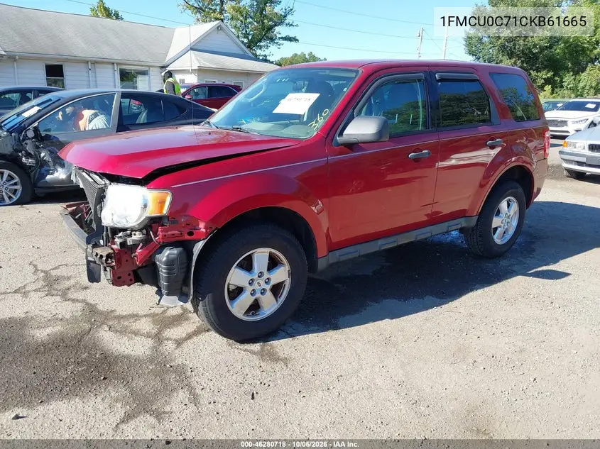2012 FORD ESCAPE VIN 1FMCU0C71CKB61665 — фото 2