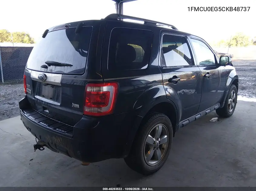 2012 FORD ESCAPE VIN 1FMCU0EG5CKB48737 — фото 4