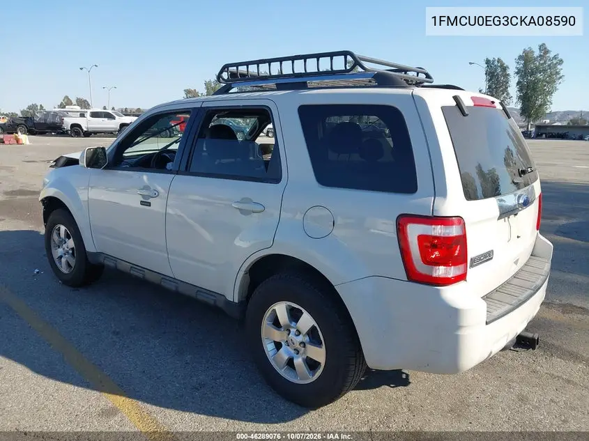2012 FORD ESCAPE VIN 1FMCU0EG3CKA08590 — фото 3