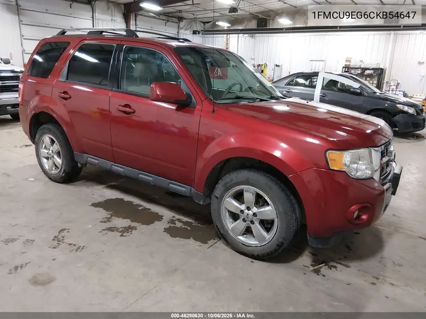 FORD ESCAPE 2012, VIN 1FMCU9EG6CKB54647