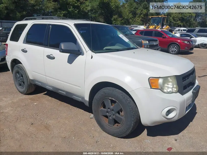 FORD ESCAPE 2012, VIN 1FMCU0C74CKC42675
