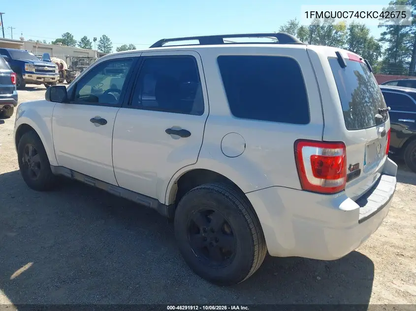2012 FORD ESCAPE VIN 1FMCU0C74CKC42675 — фото 3