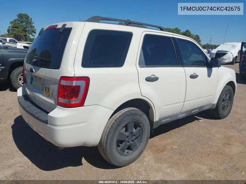 2012 FORD ESCAPE VIN 1FMCU0C74CKC42675 — фото 4