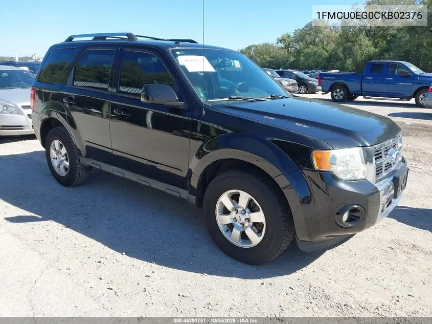 FORD ESCAPE 2012, VIN 1FMCU0EG0CKB02376