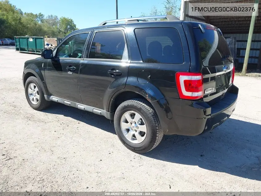 2012 FORD ESCAPE VIN 1FMCU0EG0CKB02376 — фото 3