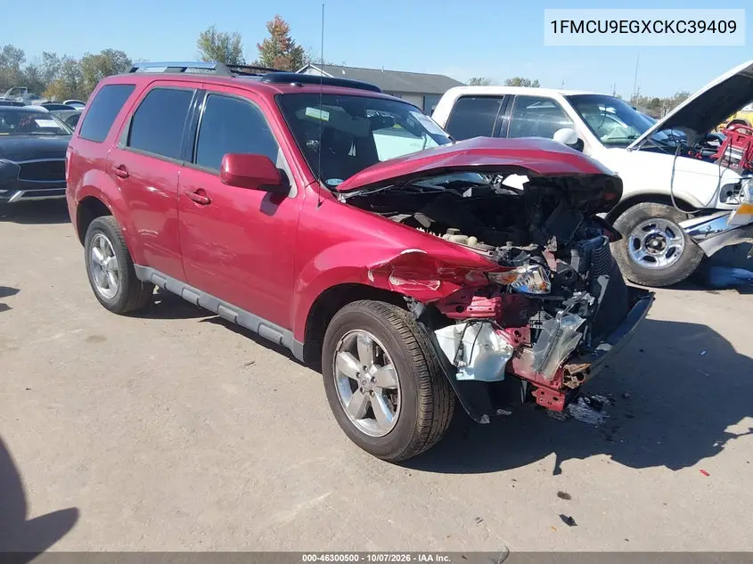 FORD ESCAPE 2012, VIN 1FMCU9EGXCKC39409