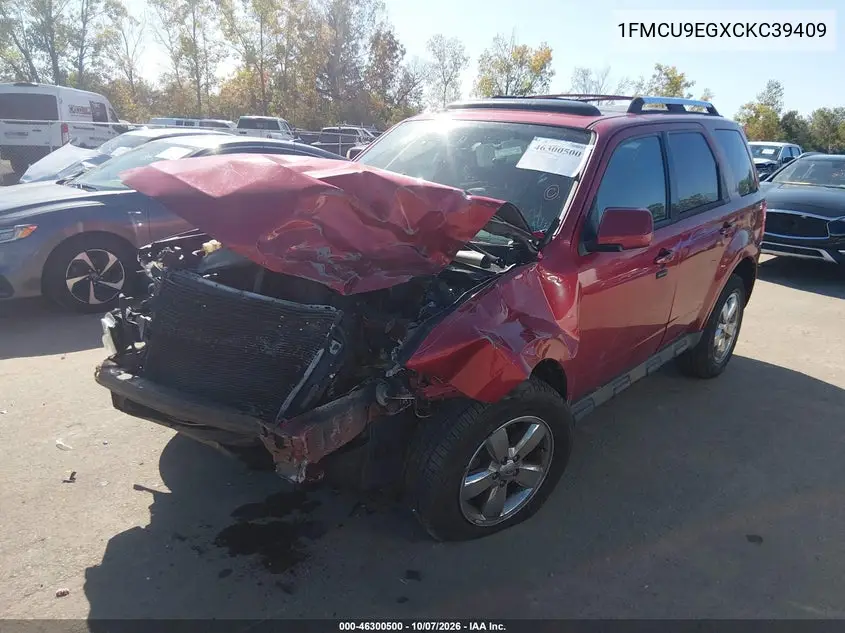 2012 FORD ESCAPE VIN 1FMCU9EGXCKC39409 — фото 2