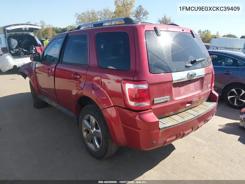 2012 FORD ESCAPE VIN 1FMCU9EGXCKC39409 — фото 3