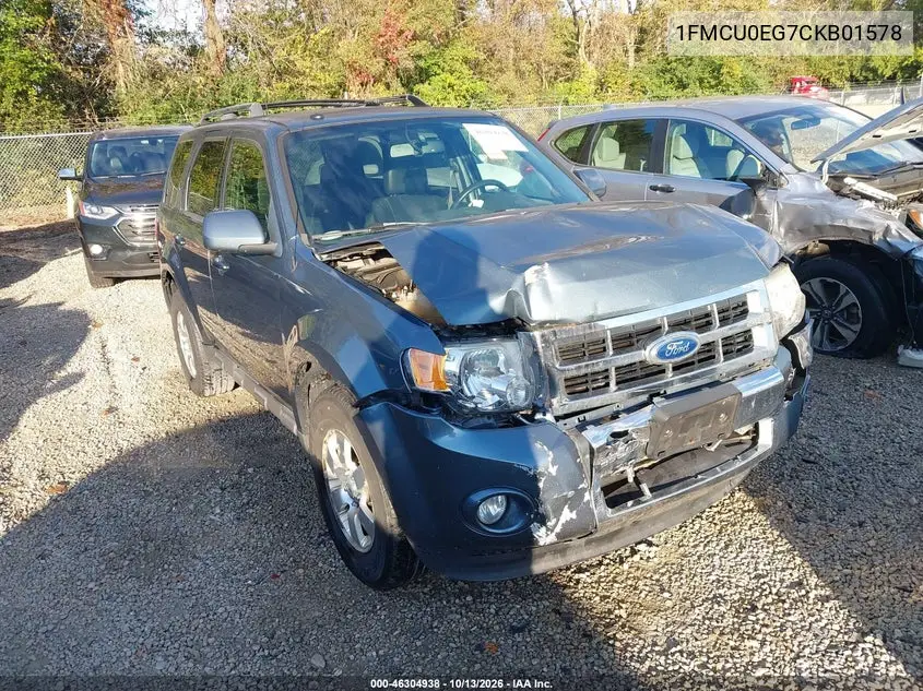 FORD ESCAPE 2012, VIN 1FMCU0EG7CKB01578