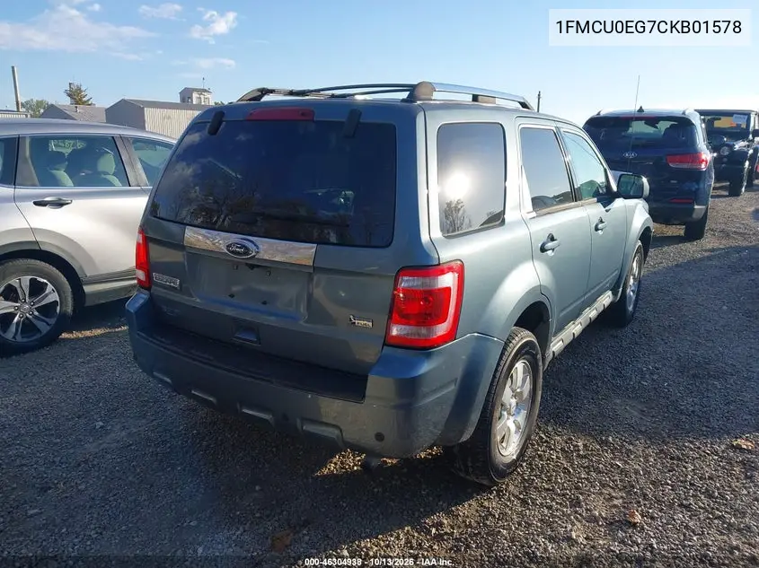 2012 FORD ESCAPE VIN 1FMCU0EG7CKB01578 — фото 4