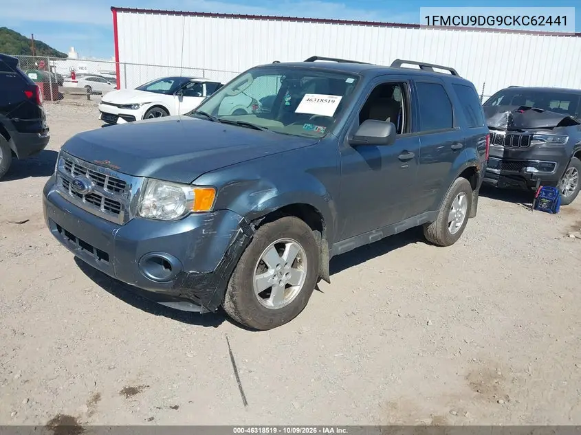 2012 FORD ESCAPE VIN 1FMCU9DG9CKC62441 — фото 2