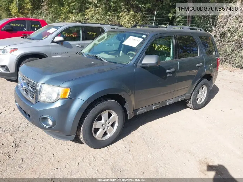 2012 FORD ESCAPE VIN 1FMCU0DG7CKB57490 — фото 2