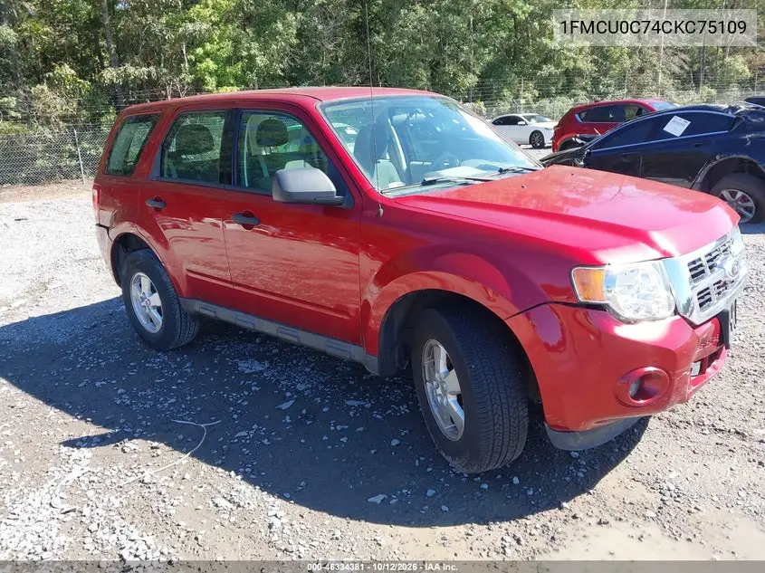 FORD ESCAPE 2012, VIN 1FMCU0C74CKC75109