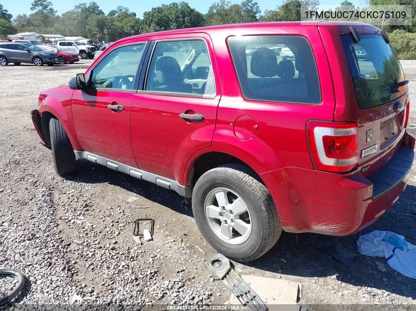 2012 FORD ESCAPE VIN 1FMCU0C74CKC75109 — фото 3