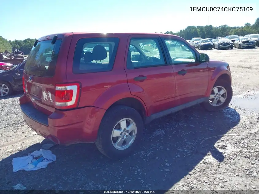 2012 FORD ESCAPE VIN 1FMCU0C74CKC75109 — фото 4
