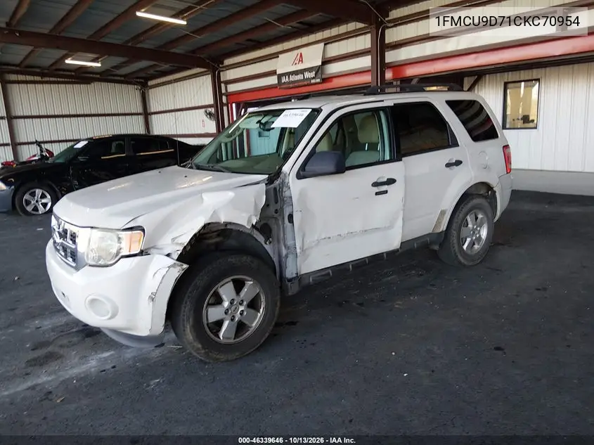 2012 FORD ESCAPE VIN 1FMCU9D71CKC70954 — фото 2