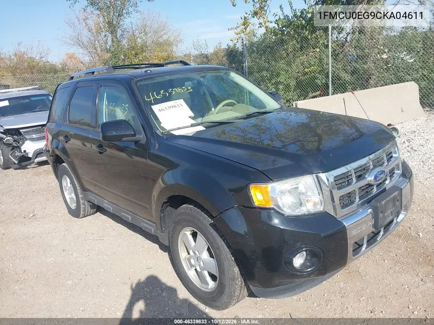 FORD ESCAPE 2012, VIN 1FMCU0EG9CKA04611